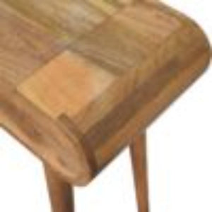 Mini Round Dressing Table | Oak Finish | Compact Vanity Design