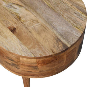 Mini Rounded Coffee Table | Oak Finish | Soft-Edge Living Room Design