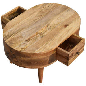 Mini Rounded Coffee Table | Oak Finish | Soft-Edge Living Room Design