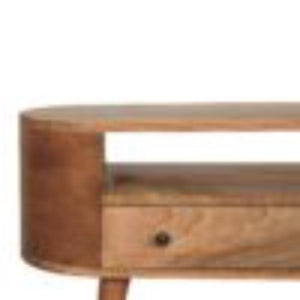 Mini Rounded Entertainment Unit | Compact Media Storage | Soft-Edge Design