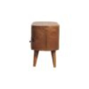 Mini Rounded Entertainment Unit | Compact Media Storage | Soft-Edge Design