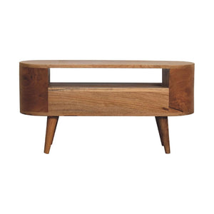 Mini Rounded Entertainment Unit | Compact Media Storage | Soft-Edge Design
