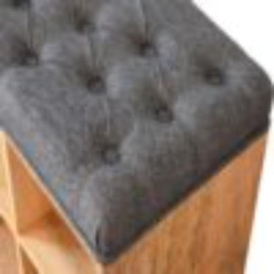 Mini Shoe Storage Footstool | Black Finish | Dual-Purpose Seating