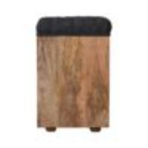 Mini Shoe Storage Footstool | Black Finish | Dual-Purpose Seating