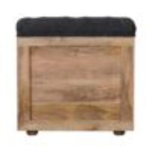 Mini Shoe Storage Footstool | Black Finish | Dual-Purpose Seating