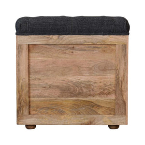 Mini Shoe Storage Footstool | Black Finish | Dual-Purpose Seating