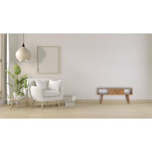 Mixed Finish Coffee Table | Solid Mango Wood | Handcrafted Pattern | Living Room Centrepiece