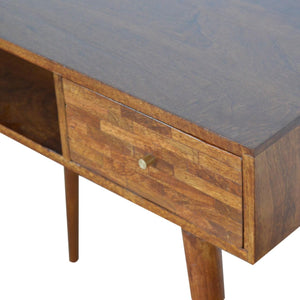 Mixed Writing Desk | Chestnut Finish | Practical Home Office Storage