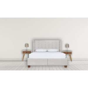 Mocha and White Mango Wood Bedside Table | 1 Drawer