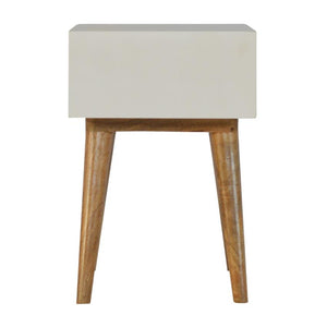 Mocha and White Mango Wood Bedside Table | 1 Drawer