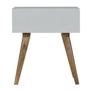 Mocha and White Mango Wood Bedside Table | 1 Drawer