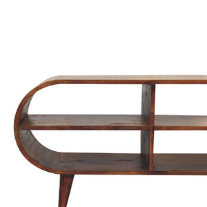 Moda Chestnut Open Media Unit | Solid Mango Wood | 4 Shelf TV & Display Storage