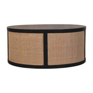 Monaco Round Rattan Coffee Table | Solid Mango Wood | Natural Cane | Woven Living Room Centrepiece