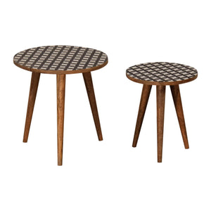 Monochrome End Table | Black & White Accent Design | Compact Side Table