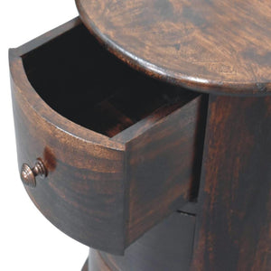 Monterey Drum Chest | Solid Mango Wood | Three Drawers | California Walnut Finish
