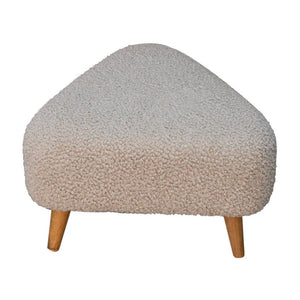 Mud Bouclé Triangle Footstool | Upholstered Accent Stool | Sculptural Shape