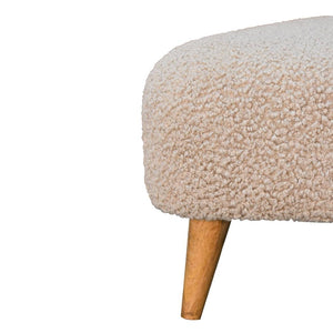 Mud Bouclé Triangle Footstool | Upholstered Accent Stool | Sculptural Shape