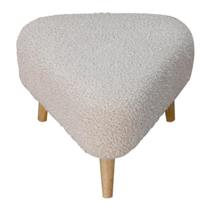 Mud Bouclé Triangle Footstool | Upholstered Accent Stool | Sculptural Shape