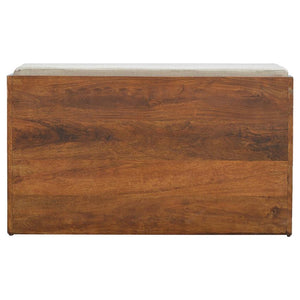 Mud Linen Shoe Storage Bench | 2 Pull-Out Compartments | Mango Wood