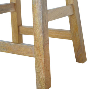 Multi Tweed Bar Stool | Solid Mango Wood | Oak Finish | Upholstered Kitchen Stool