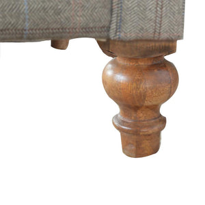 Multi Tweed Chesterfield Sofa | 2 Seater | Solid Mango Wood