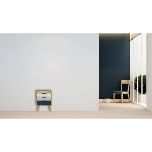 Navy Gradient Mango Wood Bedside Table | 3 Drawers | Nordic Legs