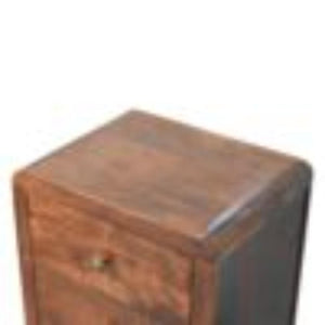 Naya Bedside Table | Solid Mango Wood | California Walnut Finish | 3 Drawer Nightstand