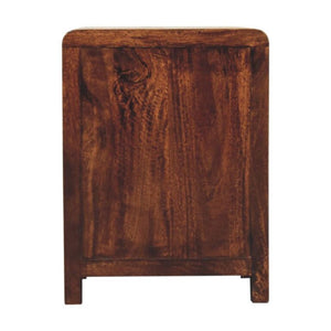 Naya Bedside Table | Solid Mango Wood | California Walnut Finish | 3 Drawer Nightstand