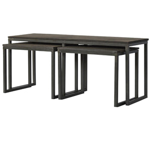 Nest of 3 Tables | Iron Base | Space-Saving Occasional Tables
