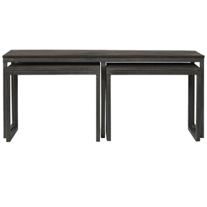 Nest of 3 Tables | Iron Base | Space-Saving Occasional Tables
