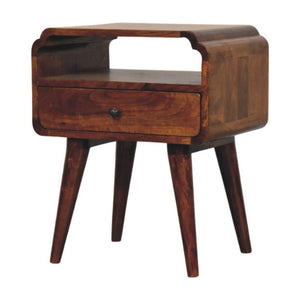 Newton Bedside Table | Solid Mango Wood | Chestnut Finish | 1 Drawer