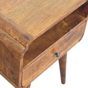 Newton Bedside Table | Solid Mango Wood | Chestnut Finish | 1 Drawer