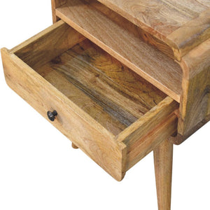 Newton Bedside Table | Solid Mango Wood | Oak-ish Finish | 1 Drawer