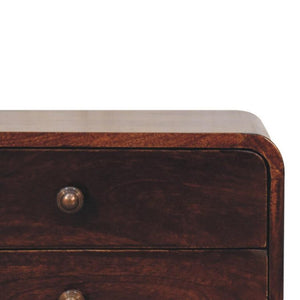 Nola Floating Bedside Table | Solid Mango Wood | California Walnut Finish | 2 Drawer Wall-Mounted Nightstand