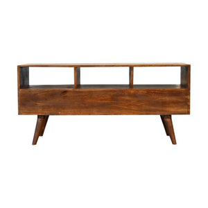 Nordic 3-Drawer TV Unit | Chestnut Finish | Scandinavian Media Storage