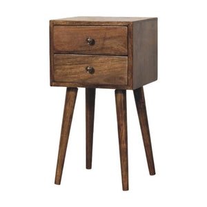 Nordic Classic Grey Bedside | 2 Drawer Solid Wood Nightstand