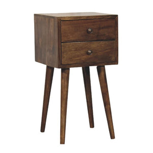 Nordic Classic Grey Bedside | 2 Drawer Solid Wood Nightstand