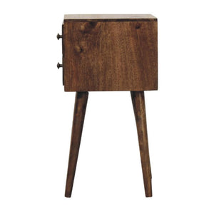 Nordic Classic Grey Bedside | 2 Drawer Solid Wood Nightstand