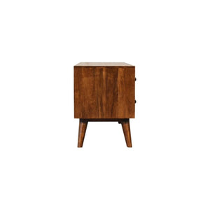 Nordic Entertainment Unit | Chestnut Finish | Scandinavian TV Storage