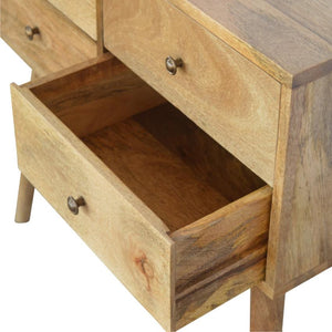 Nordic Mango Wood Console Table | 4 Drawers | Oak-Style Finish