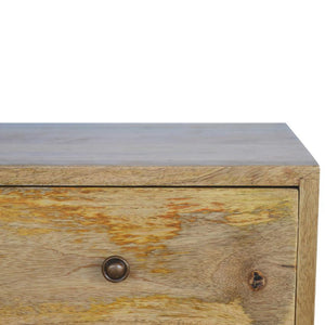 Nordic Mango Wood Entertainment Unit | 4 Drawers | Open Centre Shelves