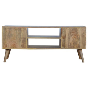 Nordic Mango Wood Entertainment Unit | 4 Drawers | Open Centre Shelves