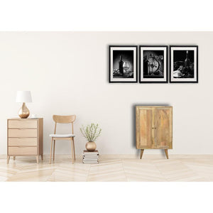 Nordic Mango Wood Wine Cabinet | 2 Doors | Internal Storage