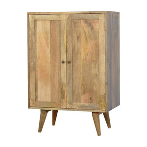 Nordic Mango Wood Wine Cabinet | 2 Doors | Internal Storage