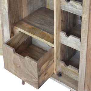 Nordic Mango Wood Wine Cabinet | 2 Doors | Internal Storage