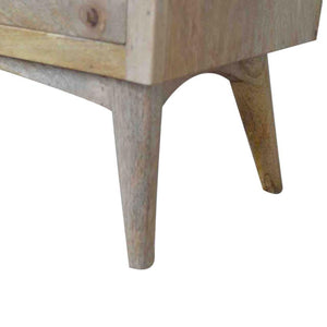 Nordic Media Entertainment Unit | Solid Mango Wood | Oak Finish | 2 Drawer TV Stand
