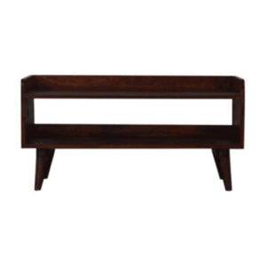 Nordic Storage Bench | Solid Mango Wood | Cherry Finish | Hallway and Bedroom Seating