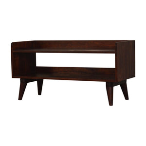 Nordic Storage Bench | Solid Mango Wood | Cherry Finish | Hallway and Bedroom Seating