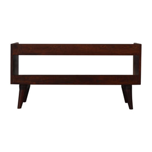 Nordic Storage Bench | Solid Mango Wood | Cherry Finish | Hallway and Bedroom Seating