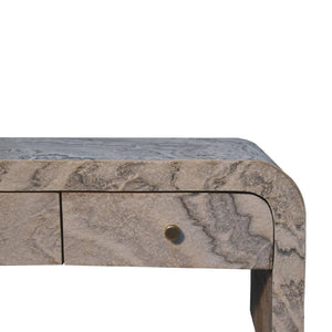 Nouveau Marble Effect Coffee Table | Solid Mango Wood | Oak-Ish Interior | 4 Drawer Storage